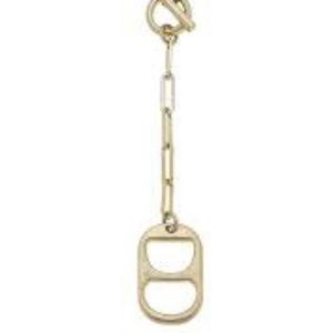 Tabitha Soda Tab - Inspired T-Bar Y Necklace in Worn Gold